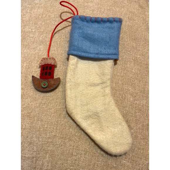 Noah's Arc Baby Infant Christmas Stocking Decorative Elephant Giraffe Anchor - Picture 9 of 9